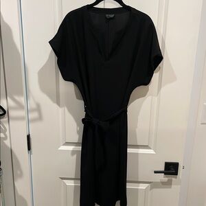 Topshop Black Sheath Dress with Dolman Sleeves and Belt